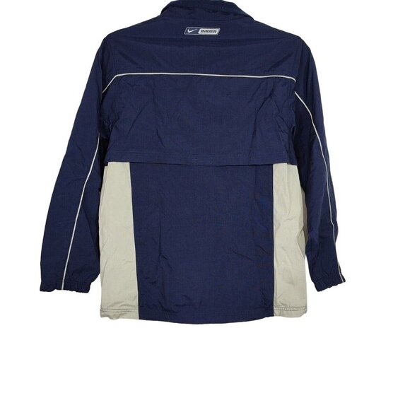 Nike Bauer Hockey Full Zip Jacket Women Size L Vented Zip Pockets Blue Tan - Picture 5 of 10